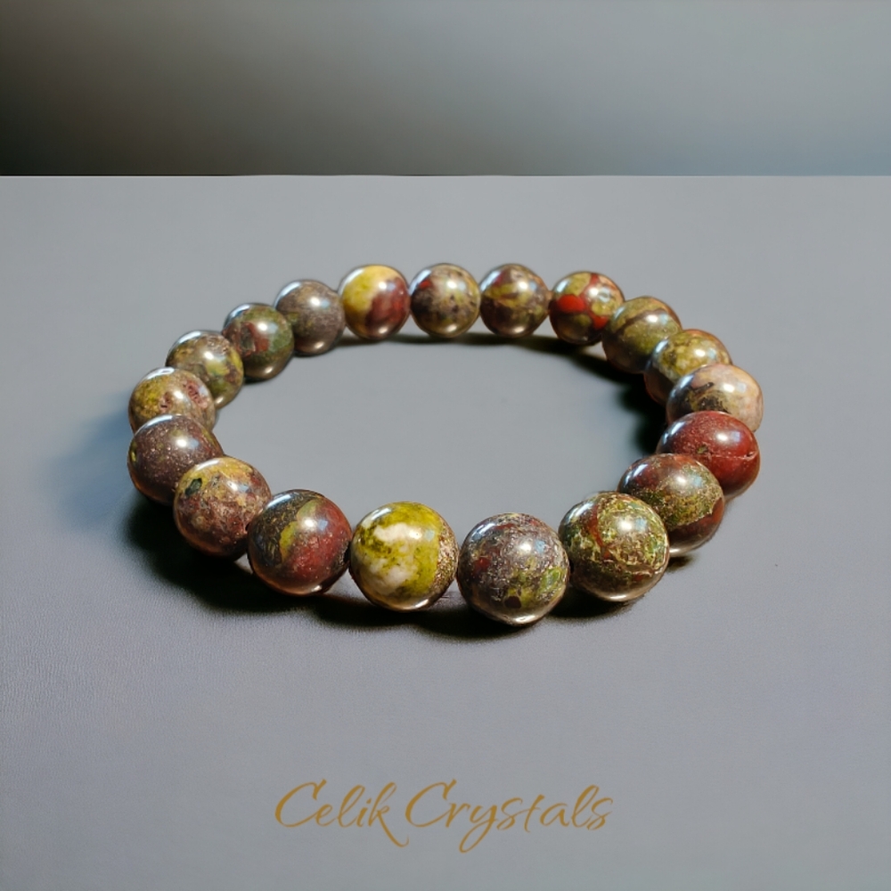 Dragon Blood Jasper Bracelet 10mm Natural Stones Unisex